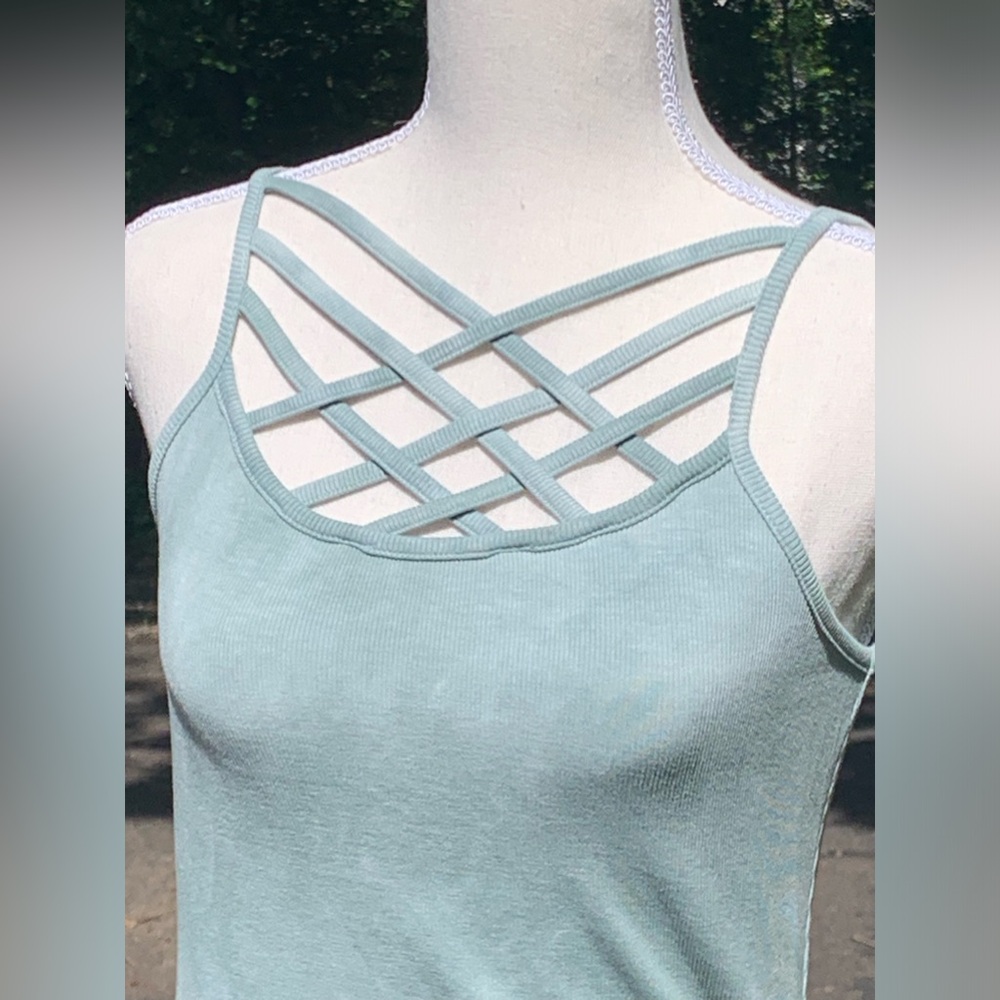 Faded Sage Crisscross Summer Tank